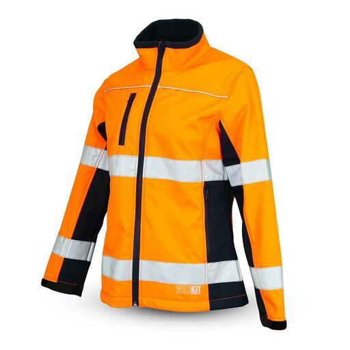 Workit Workwear 3017ON Womens Orange/Navy Biomotion Taped Softshell Jacket – image 2