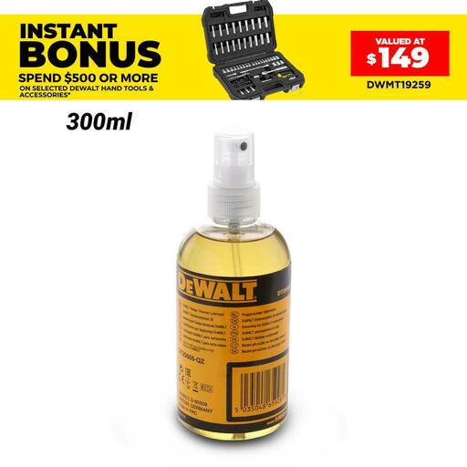 DeWalt DT20666-QZ 300ml Hedge Trimmer Blade Lubricant DeWalt DT20666-QZ 300ml Hedge Trimmer Blade Lubricant