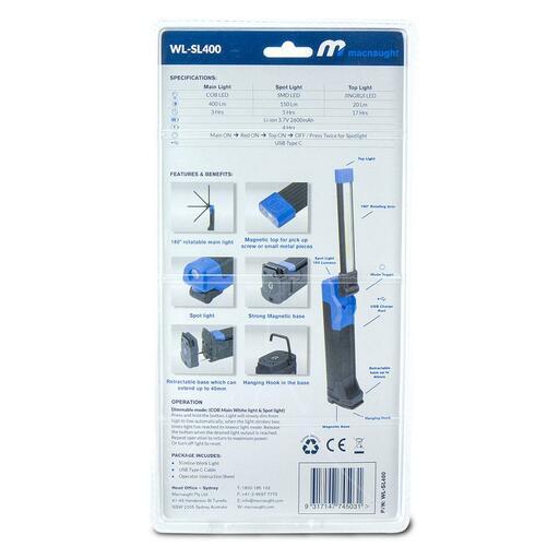 Macnaught WL-SL400 Rechargeable LED Slim Line Work Light – image 4