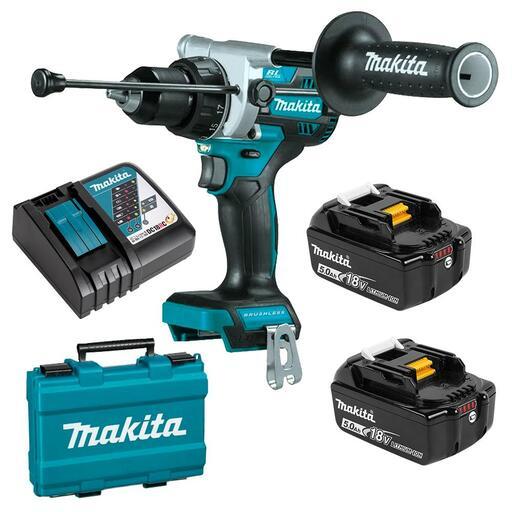 Makita DHP486RTE 18V 5.0Ah Li-Ion Cordless Brushless Hammer Driver Drill Combo Kit