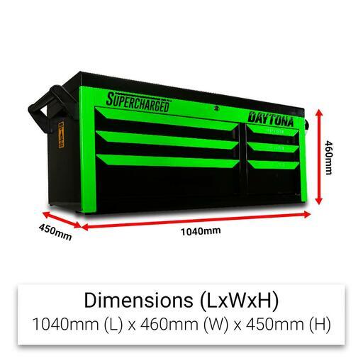 Daytona DNG42C 42" Heavy Duty 6 Drawer Tool Chest - Neon Green – image 2