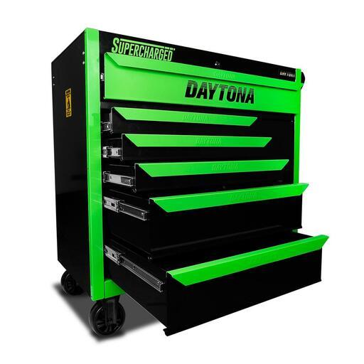 Daytona DNG42T 42" Heavy Duty 6 Drawer Tool Chest Roller Cabinet - Neon Green