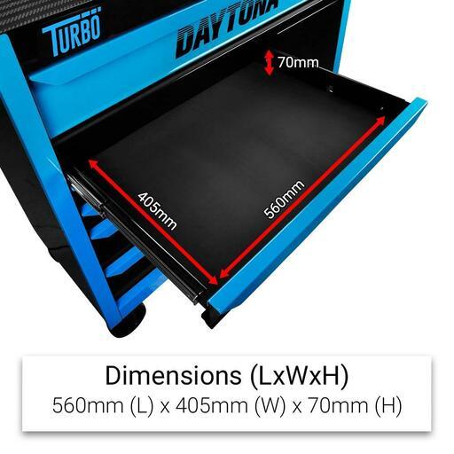 Daytona DNB42T 42" Heavy Duty 6 Drawer Tool Chest Roller Cabinet - Neon Blue – image 6