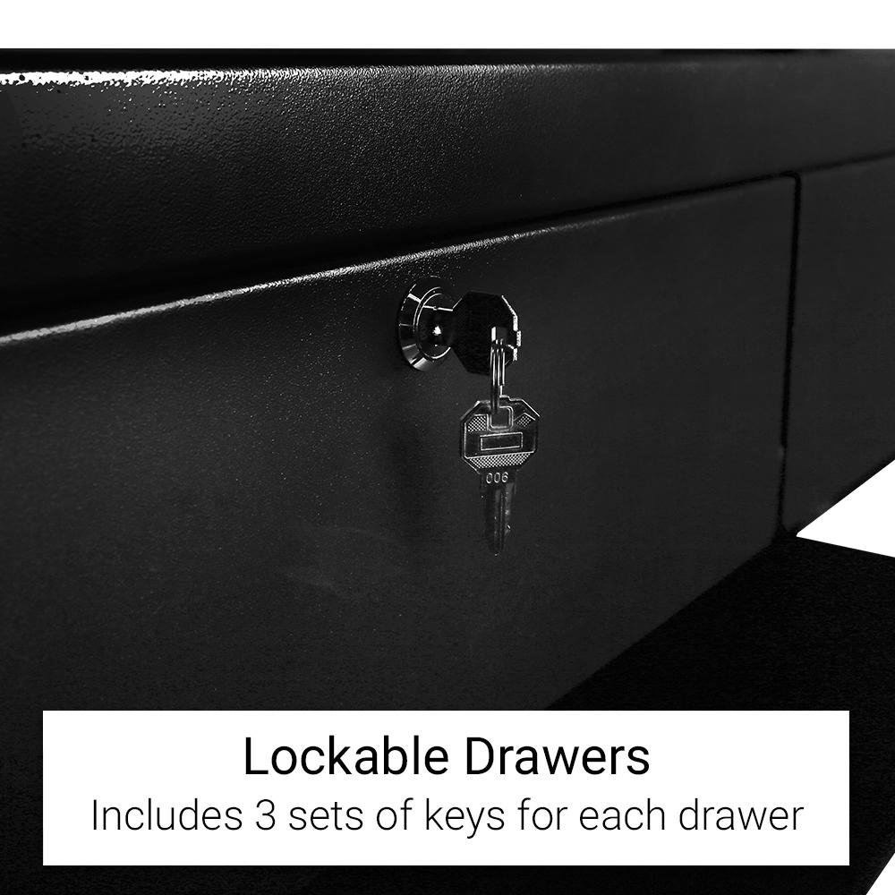 Daytona DWB78 2000mm (78") 3 Lockable Drawer Heavy Duty Steel Matte Black Workbench – image 3