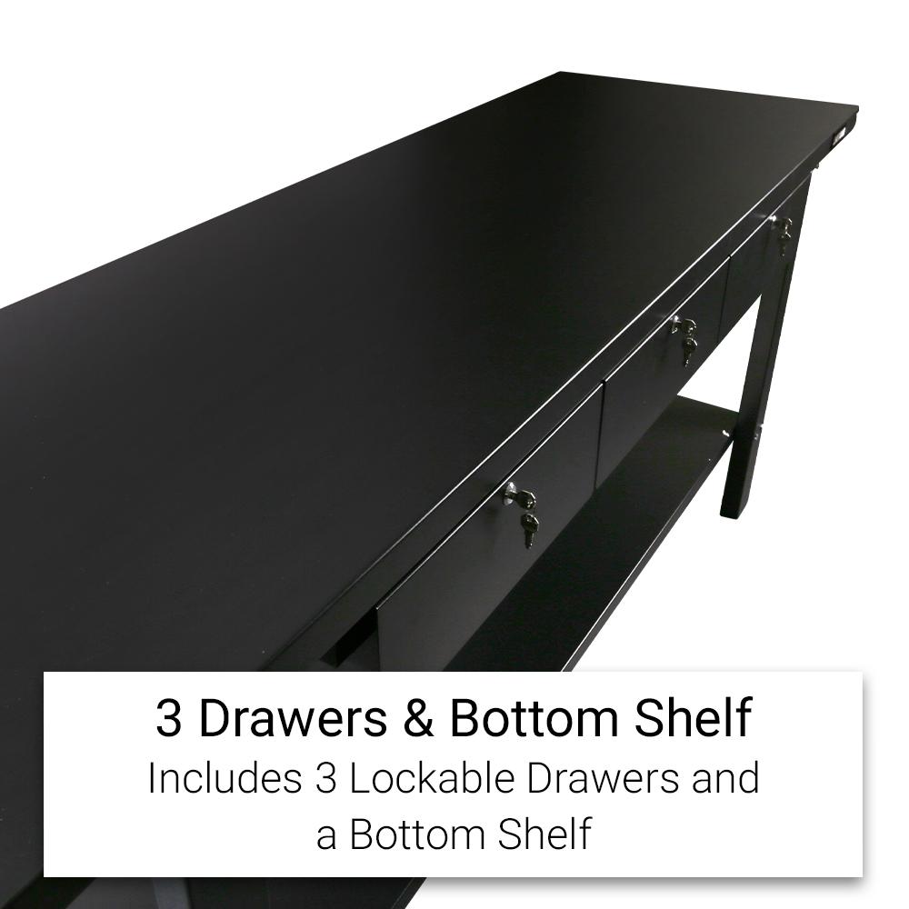Daytona DWB78 2000mm (78") 3 Lockable Drawer Heavy Duty Steel Matte Black Workbench – image 5