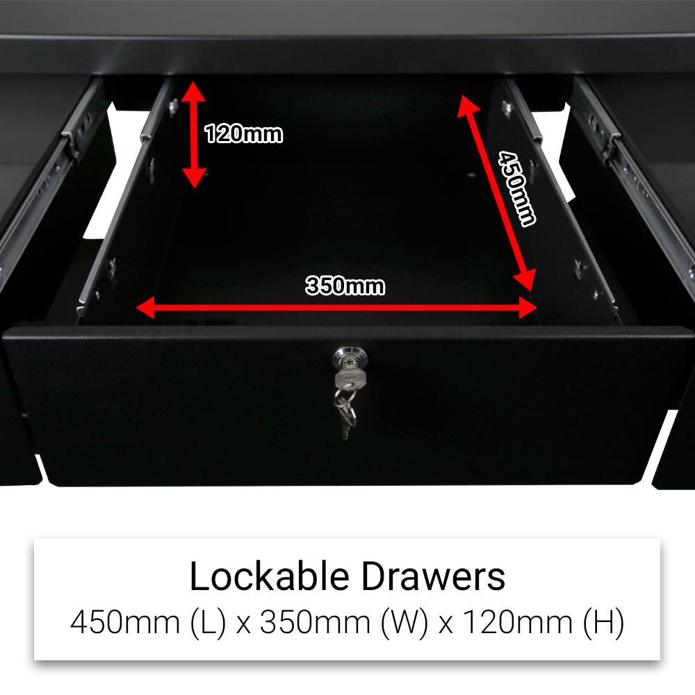 Daytona DWB78 2000mm (78") 3 Lockable Drawer Heavy Duty Steel Matte Black Workbench – image 8