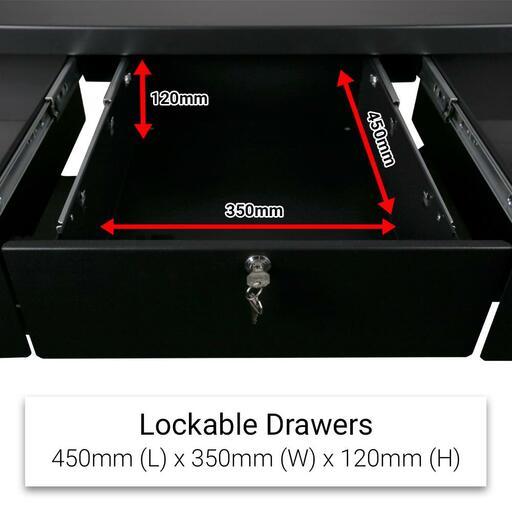 Daytona DWB78 2000mm (78") 3 Lockable Drawer Heavy Duty Steel Matte Black Workbench – image 8