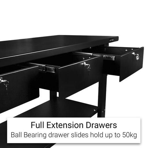 Daytona DWB78 2000mm (78") 3 Lockable Drawer Heavy Duty Steel Matte Black Workbench – image 2
