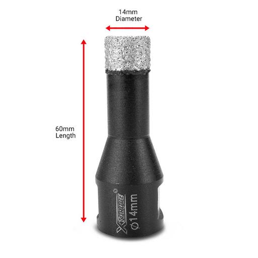Xtorque XVDC14 14mm M14 Vacuum Brazed Diamond Core Drill Bit – image 4