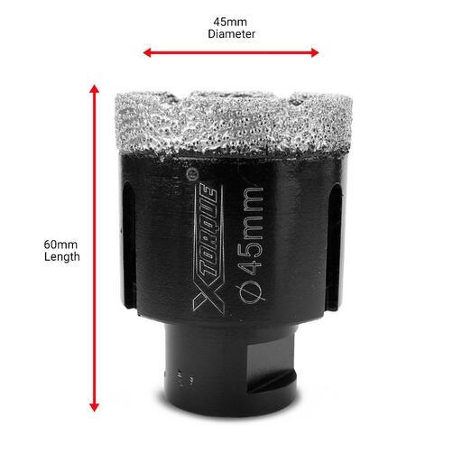 Xtorque XVDC45 45mm M14 Vacuum Brazed Diamond Core Drill Bit – image 4