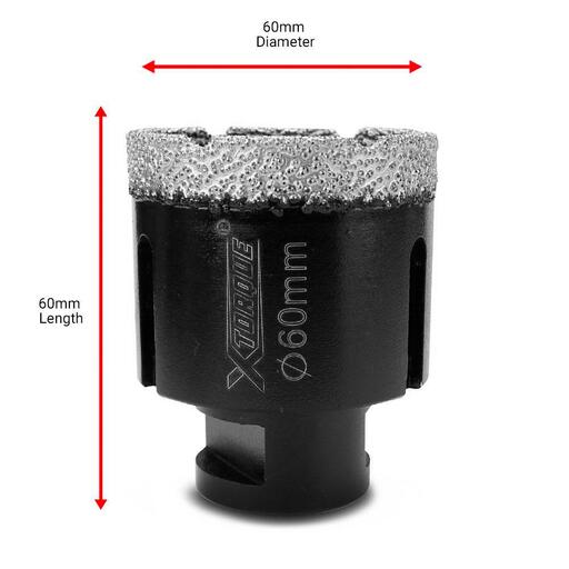 Xtorque XVDC60 60mm M14 Vacuum Brazed Diamond Core Drill Bit – image 4