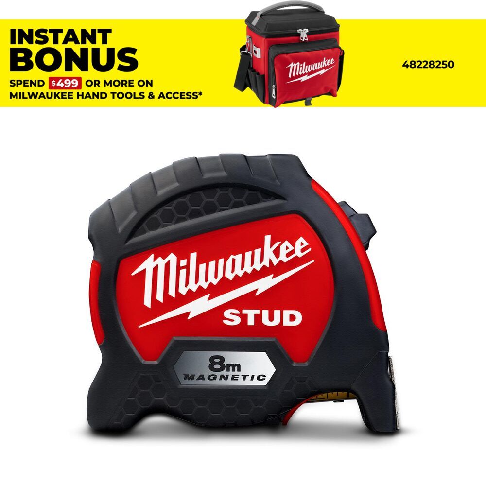 Milwaukee 48229108M 8m STUD Magnetic Tape Measure – image 1