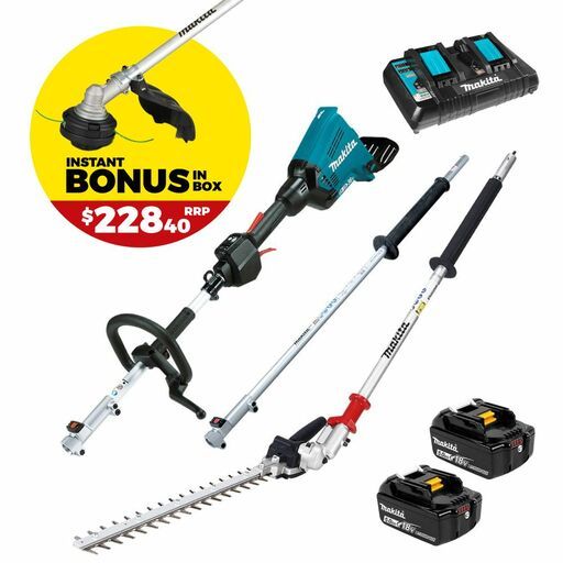Makita DUX60PHPT2-B 36V (18V x 2) 5.0Ah Li-Ion Cordless Brushless Multi Function Power Head Combo Kit with Attachments