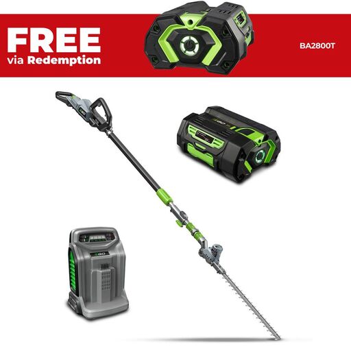 EGO PPTX5105 Power+ 56V 5.0Ah Cordless Brushless Commercial Telescopic Power Pole With Hedge Trimmer Attachment Combo Kit