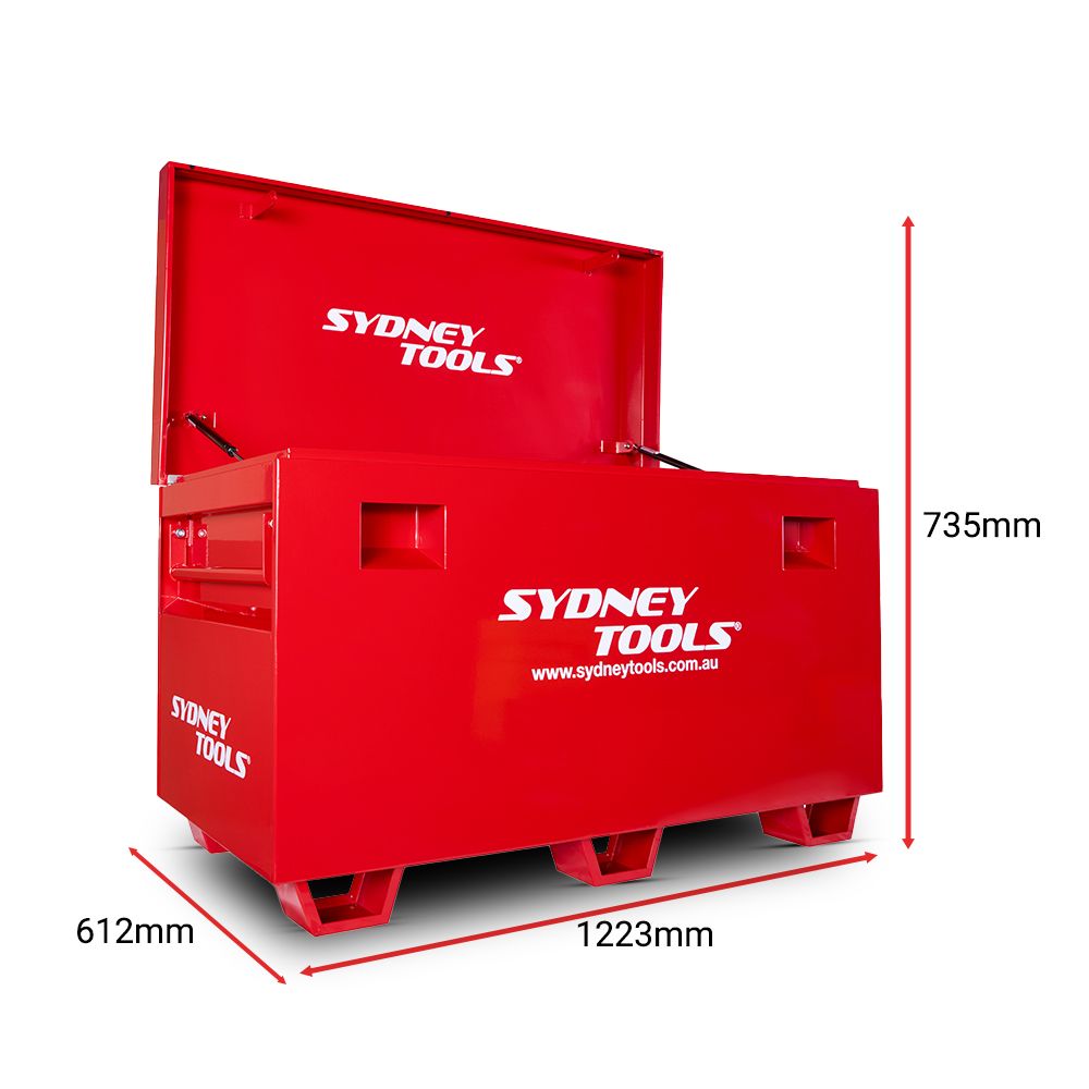 Sydney Tools BR735 1223 x 612 x 735mm Red Steel Site Box