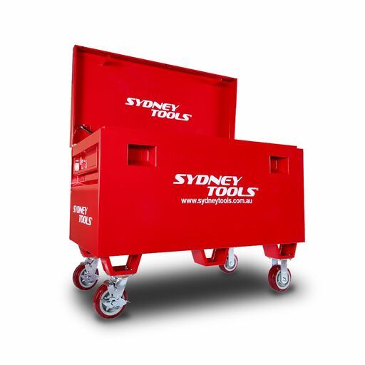 Sydney Tools B700R-W 1219 x 610 x 700mm Red Steel Site Box With Caster Wheels