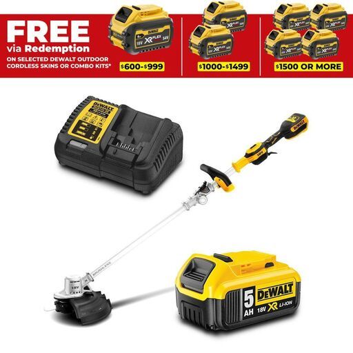 DeWalt DCMST561P1-XE 18V 5.0Ah XR Li-ion Cordless Brushless Split Shaft Line Trimmer Combo Kit
