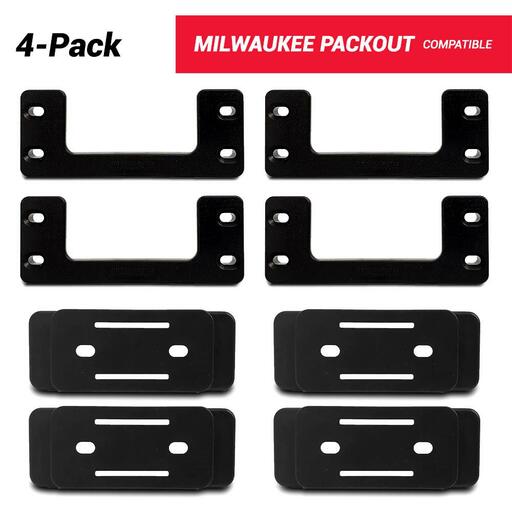 StealthMounts OM-CLFT-BLK-4 Milwaukee Packout 4-Pack Cleat n'Feet Mounting System