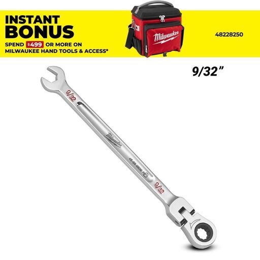 Milwaukee 45969809 9/32” SAE Flex Head Ratcheting Combination Wrench