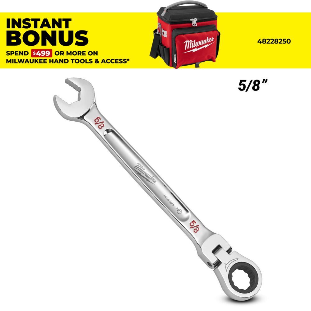 Milwaukee 45969816 5/8” SAE Flex Head Ratcheting Combination Wrench – image 1