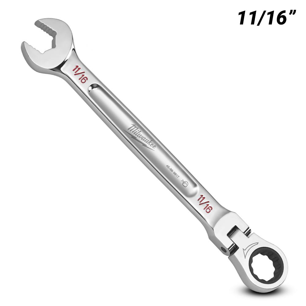 Milwaukee 45969817 11/16” SAE Flex Head Ratcheting Combination Wrench – image 2
