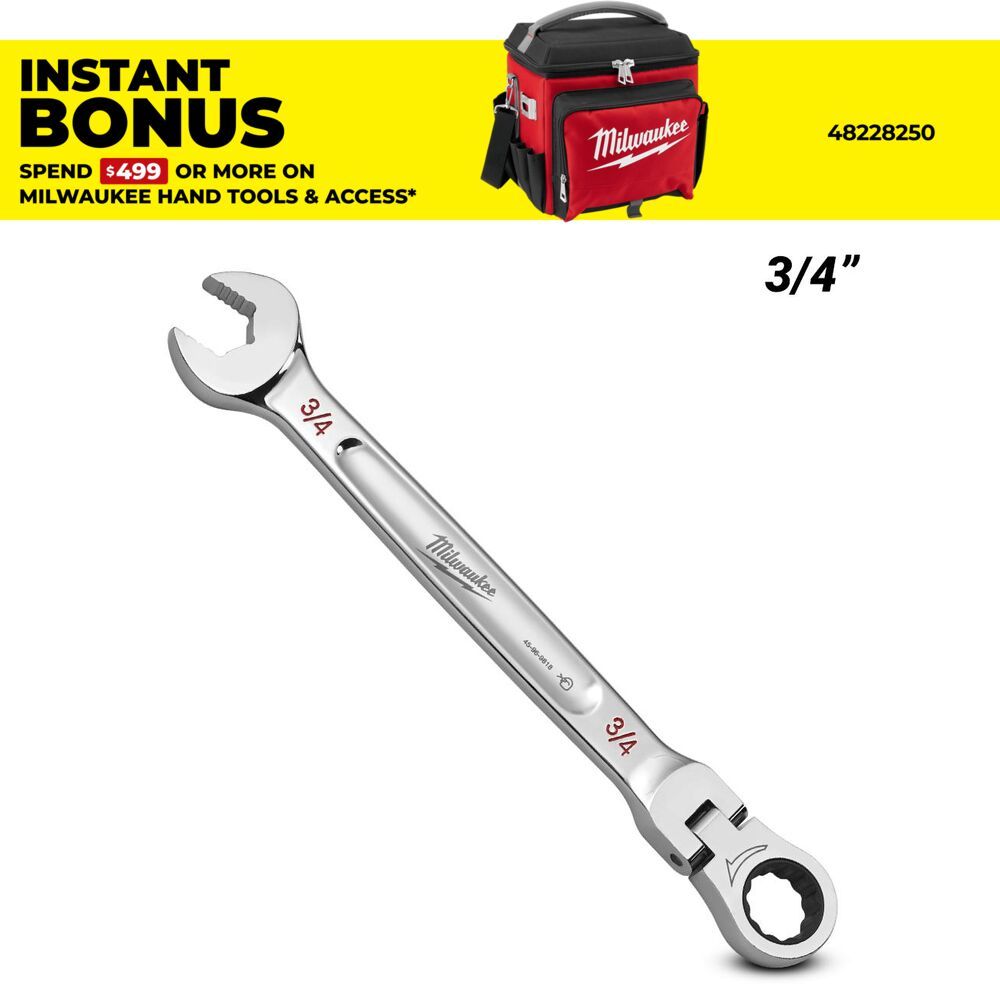 Milwaukee 45969818 3/4" SAE Flex Head Ratcheting Combination Wrench – image 1