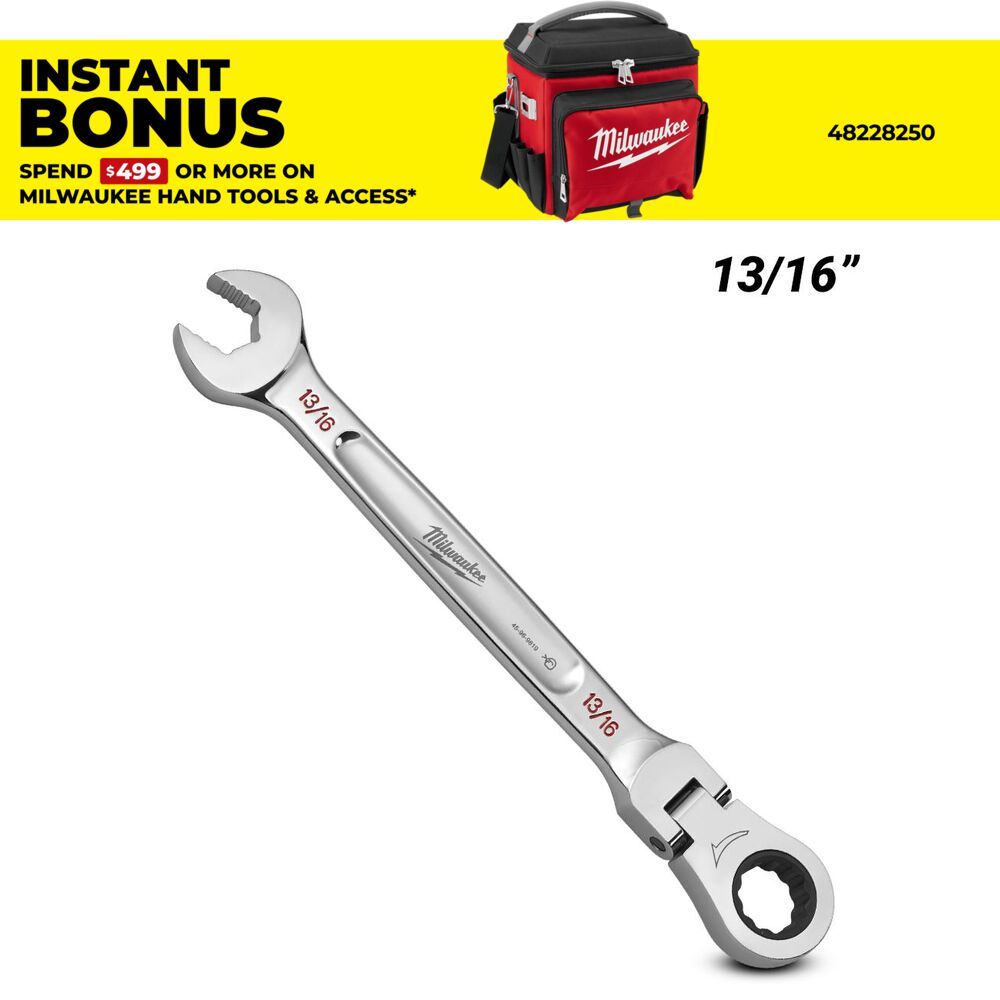 Milwaukee 45969819 13/16" SAE Flex Head Ratcheting Combination Wrench – image 1