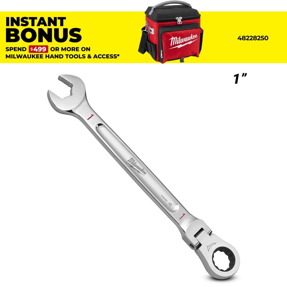 Milwaukee 45969822 1" SAE Flex Head Ratcheting Combination Wrench – image 1