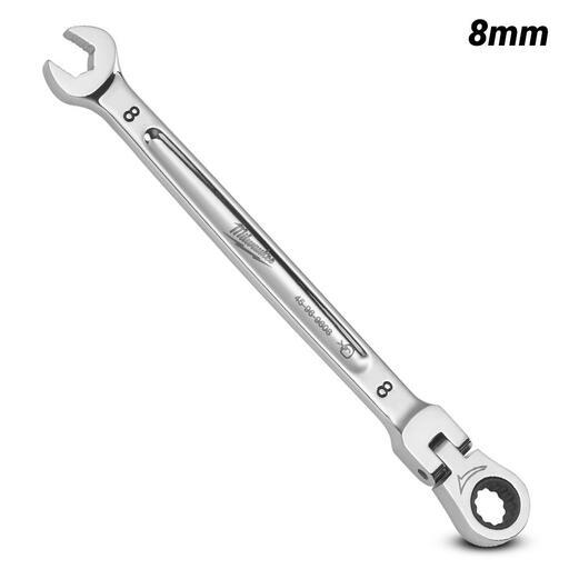 Milwaukee 45969608 8mm Metric Flex Head Ratcheting Combination Wrench – image 2