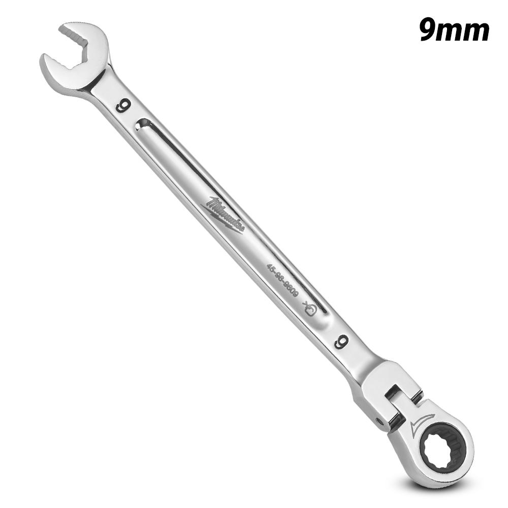 Milwaukee 45969609 9mm Metric Flex Head Ratcheting Combination Wrench – image 2