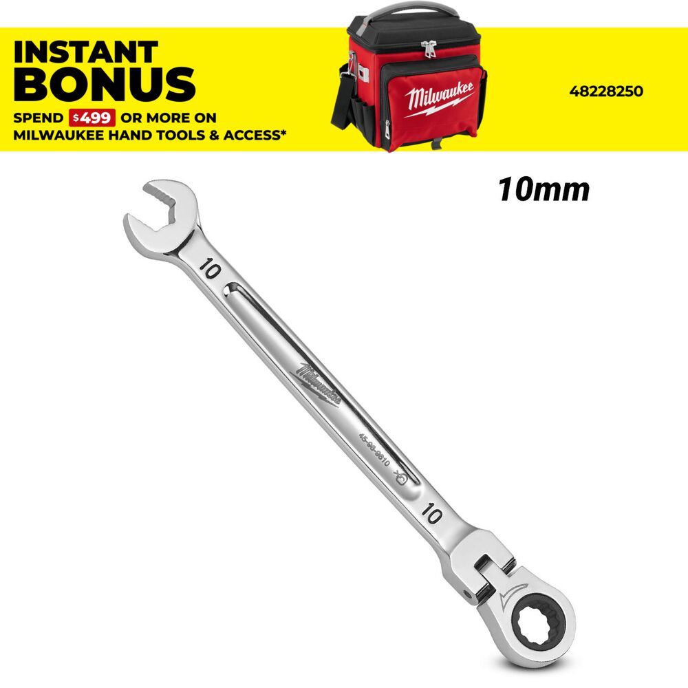 Milwaukee 45969610 10mm Metric Flex Head Ratcheting Combination Wrench – image 1