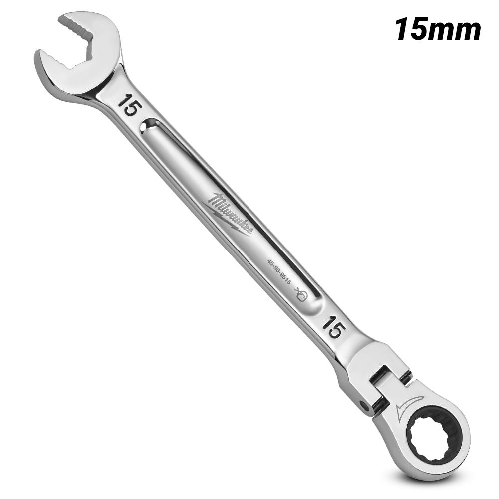 Milwaukee 45969615 15mm Metric Flex Head Ratcheting Combination Wrench – image 2