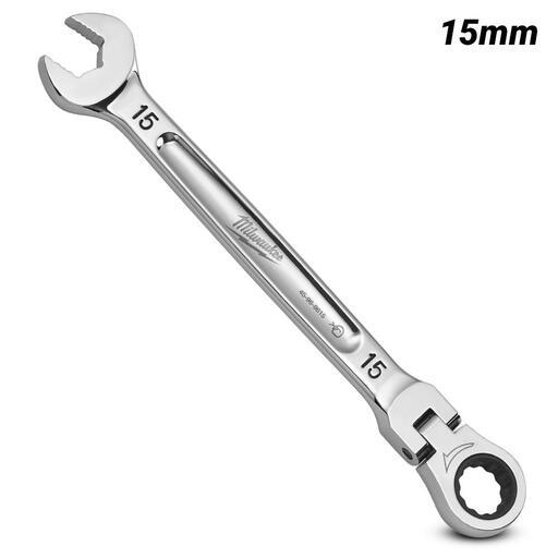 Milwaukee 45969615 15mm Metric Flex Head Ratcheting Combination Wrench – image 2