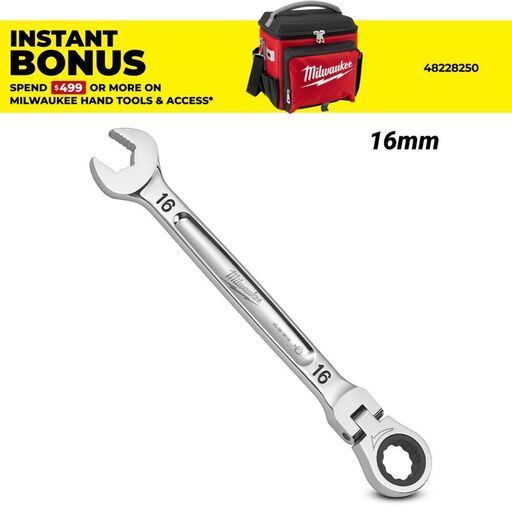 Milwaukee 45969616 16mm Metric Flex Head Ratcheting Combination Wrench