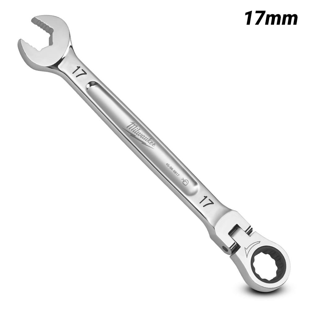 Milwaukee 45969617 17mm Metric Flex Head Ratcheting Combination Wrench – image 2