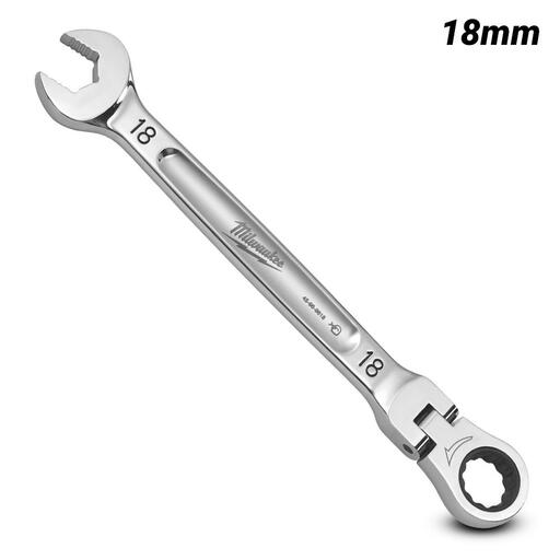 Milwaukee 45969618 18mm Metric Flex Head Ratcheting Combination Wrench – image 2