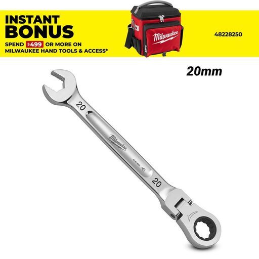 Milwaukee 45969620 20mm Metric Flex Head Ratcheting Combination Wrench