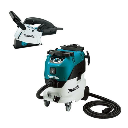 Makita SG1251J-VC42MX2 1400W 125mm (5") Wall Chaser & 1200W 42L Wet/Dry M-Class Dust Extraction Vacuum Combo Kit