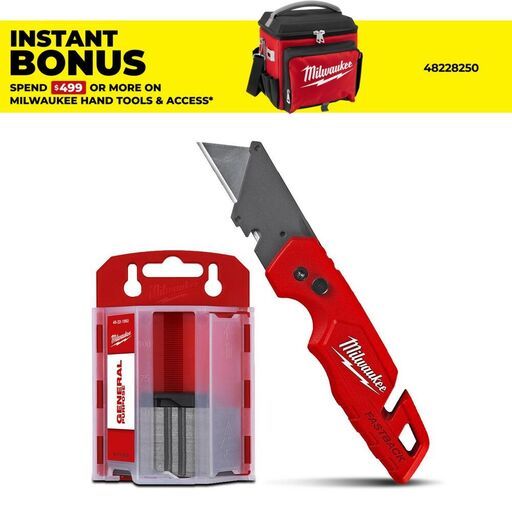 Milwaukee 48221504 Fastback Flip Utility Knife and Blade Set