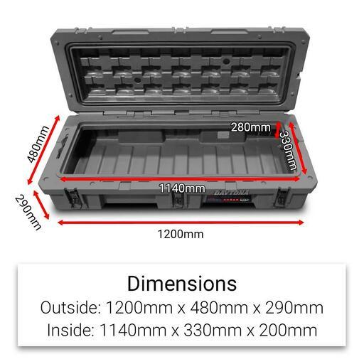 Daytona D95SCB 95L Grey Heavy Duty Low Slimline Cargo Case Box