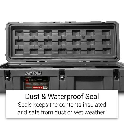 Daytona D128SCB 128L Grey Heavy Duty Low Slimline Cargo Case Box with Wheels – image 4