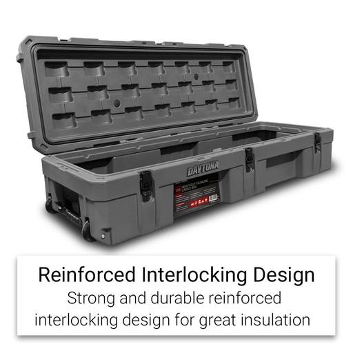 Daytona D128SCB 128L Grey Heavy Duty Low Slimline Cargo Case Box with Wheels – image 2