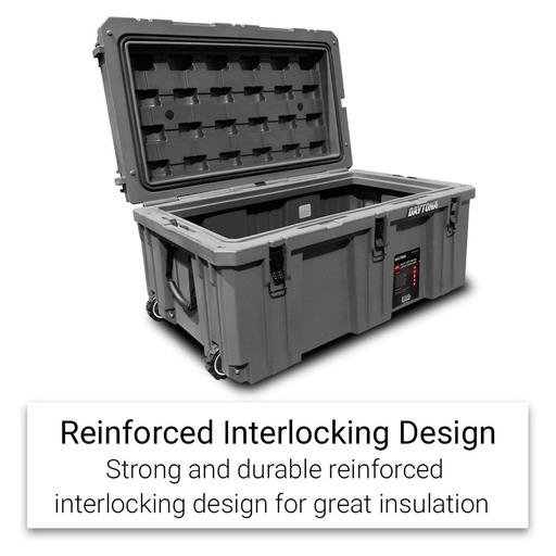 Daytona D232XLB 232L Grey Heavy Duty X-Large Cargo Case Box with Wheels – image 2
