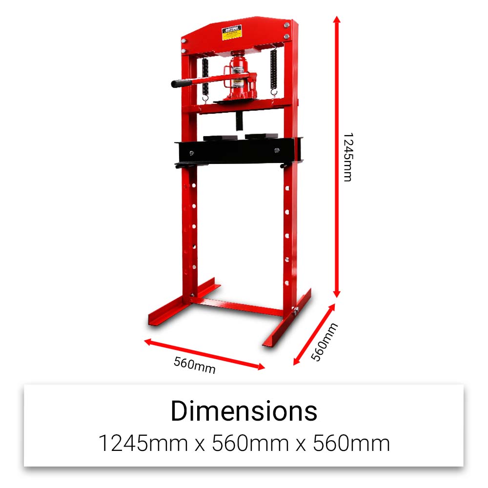 Daytona D12TSP 12 Tonne Hydraulic Shop Press With Pressure Plate & H-Frame Kit – image 2
