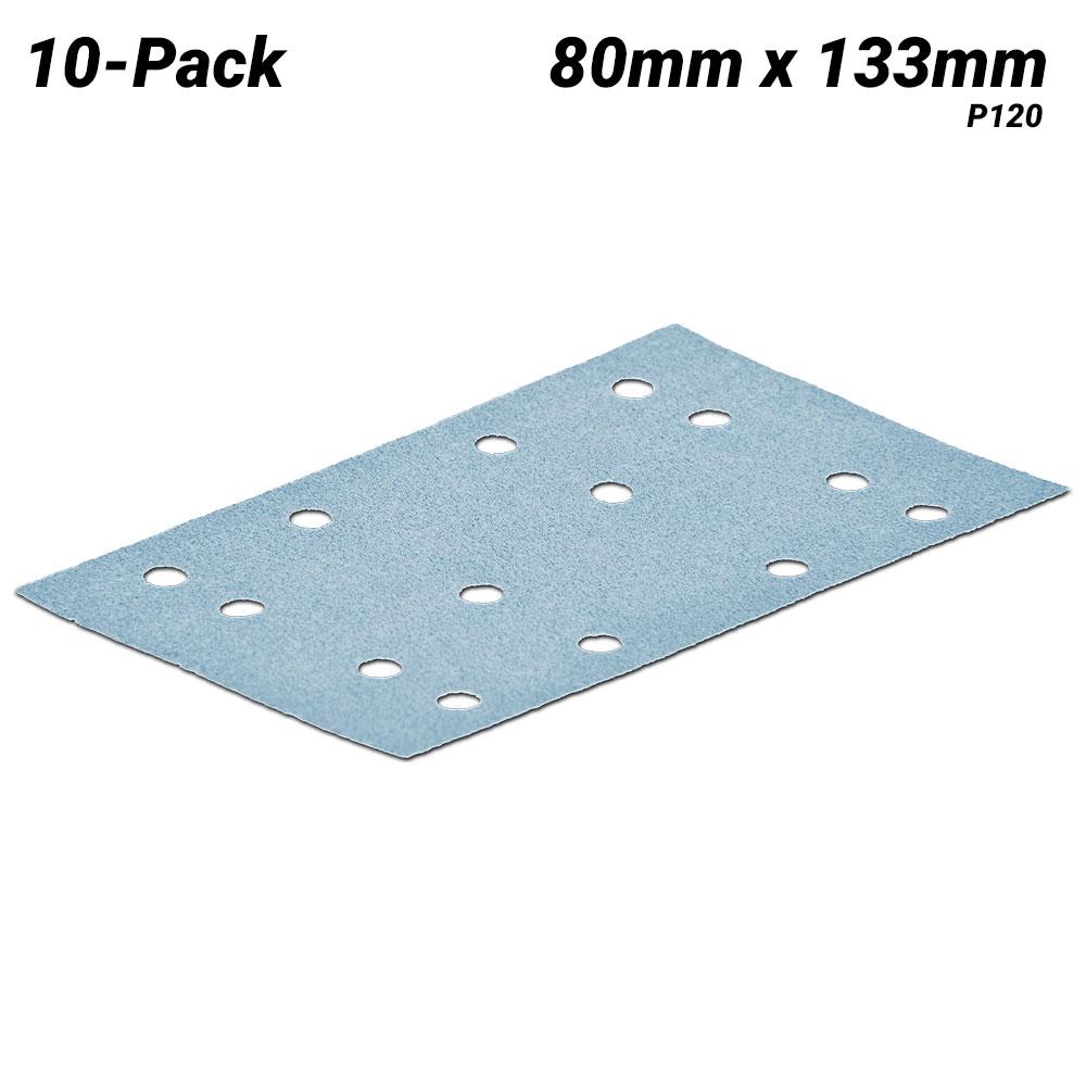 Festool STF 80 x 133 P120 GR/10x (497129) 10-Pack 80mm x 133mm Granat Abrasive Sheet – image 1