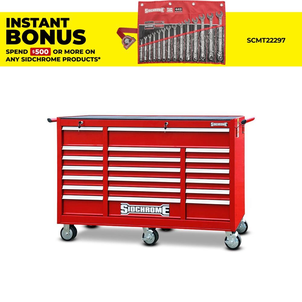 Sidchrome SCMT50273 20 Drawer Triple Bank Roller Tool Cabinet - Red – image 1