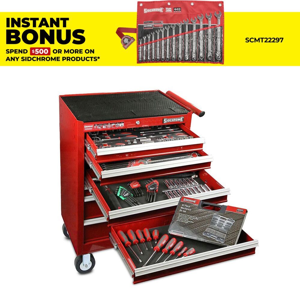 Sidchrome SCMT11600 250pce Metric & AF 7 Drawer Tool Kit Roll Cab – image 1