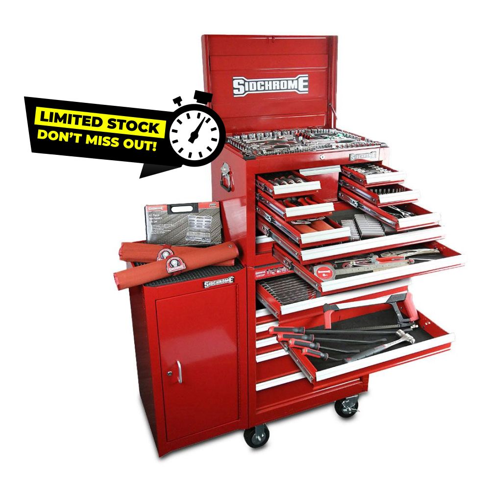 Sidchrome SCMT11402 356pce Metric & AF 7 Drawer Tool Kit Roll Cab, 10 Drawer Top Chest & Side Cab – image 2