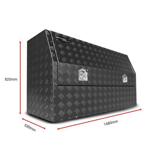 Sydney Tools STBIL1400 1.5mm 1480mm x 530mm x 820mm Half Lid Black Aluminium Ute Box – image 2