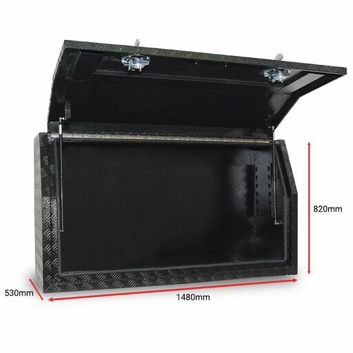 Sydney Tools STBIS1400 (BIS1400B) 2.0mm 1480mm x 530mm x 820mm Full Lid Black Aluminium Tool Box